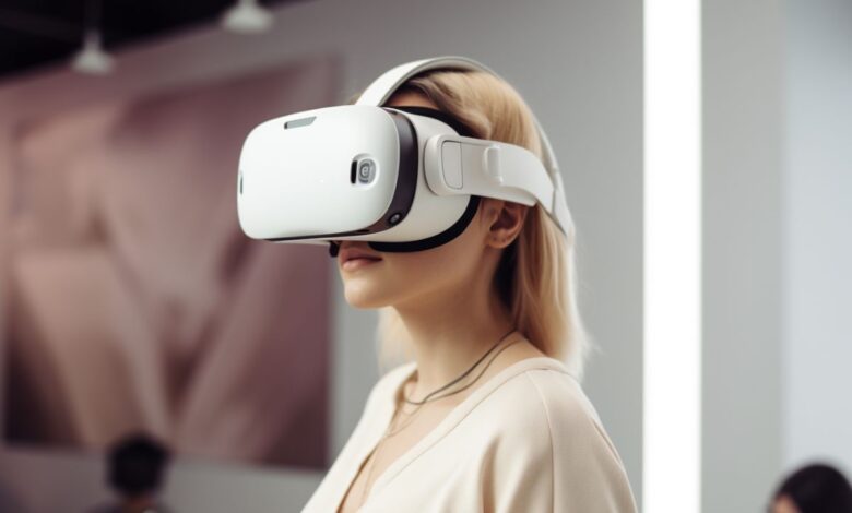 Woman with VR Headset